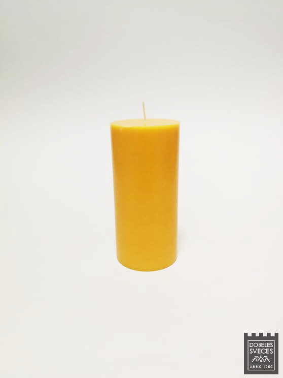 Lieta stearīna cilindriska svece - KOŠI DZELTENA 70x150 mm