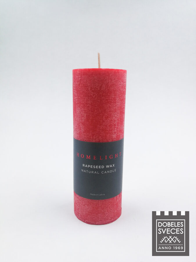 "HOMELIGHT" sērijas RAPŠA VASKA svece - cilindrs 56 x 160 mm, sarkans