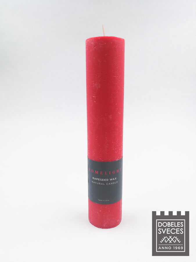 "HOMELIGHT" sērijas RAPŠA VASKA svece - cilindrs 50 x 250 mm, sarkans