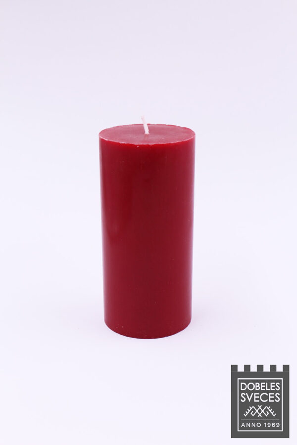 Lieta stearīna cilindriska svece - KARMĪNSARKANA 70x150 mm