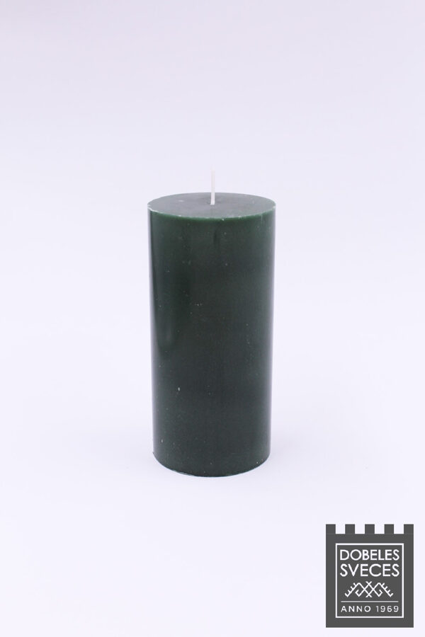 Lieta stearīna cilindriska svece - SMARAGDZAĻA 70x150 mm