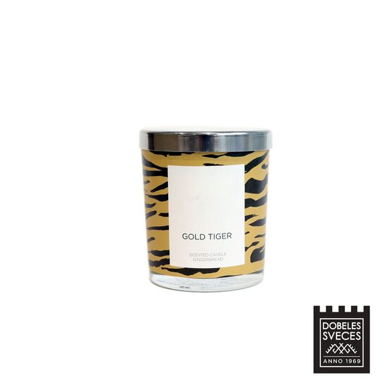 100 % rapša vaska svece “ZELTA TĪĢERIS I” ar saldu "Gingerbread" aromātu
