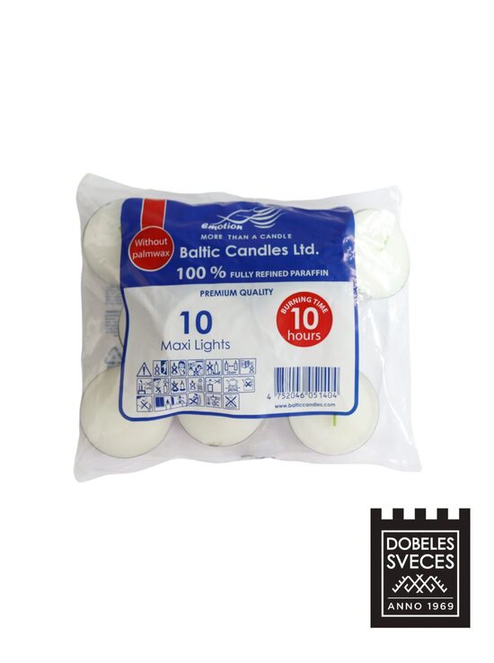 Tējas sveces parafīna - LIELĀS alumīnija trauciņos 10 gab.