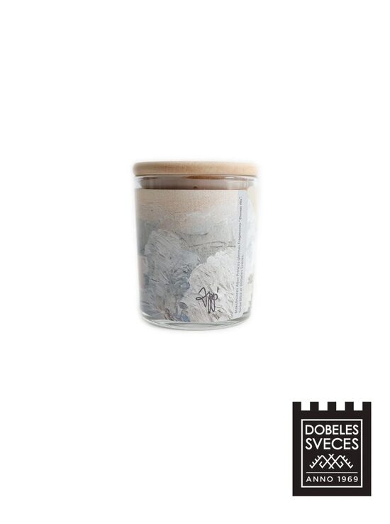 "Ziemas rīts" - 100 % rapša vaska svece ar ziemīgu aromātu stikla glāzē