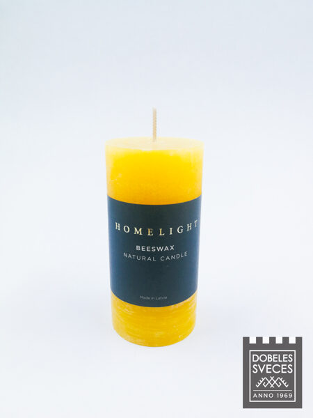 "HOMELIGHT" sērijas BIŠU VASKA SVECE - cilindrs 60 x 120 mm, dzeltens